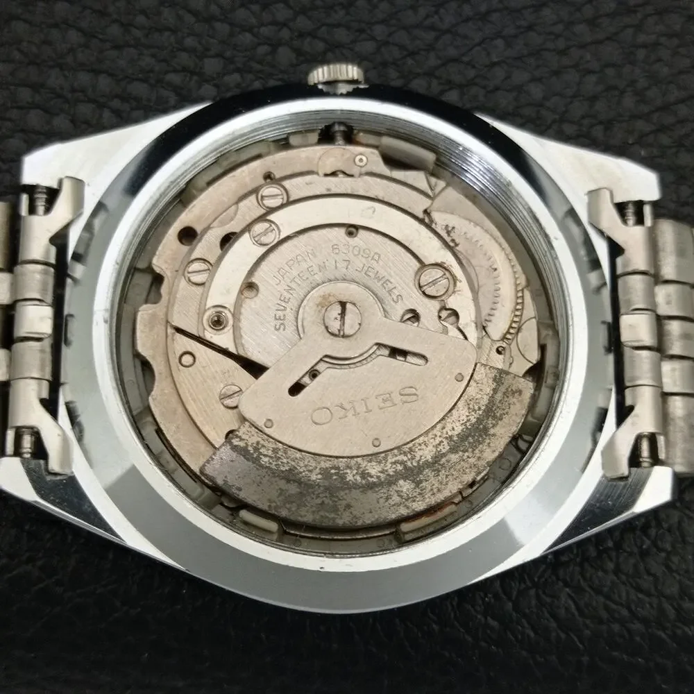Vintage 1992 Seiko Automatic Mens Silver Watch W/daydate & Green accents - Picture 9 of 10